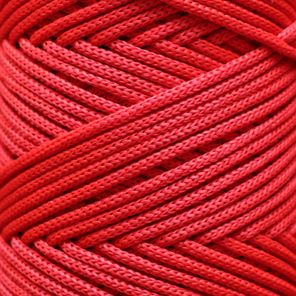 Makramee Garn 3mm x 120m Premium Polyester Macrame Cord - Rot