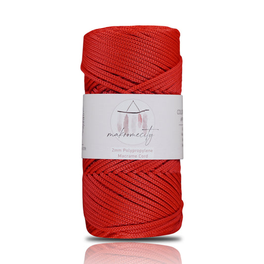 Makramee Garn 2mm x 115m Premium Polyester Macrame Cord - Rot