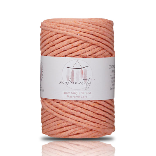 Makramee Garn 3 mm x 100 m Premium Single Twisted Makramee-Kordel – Lachsrosa 