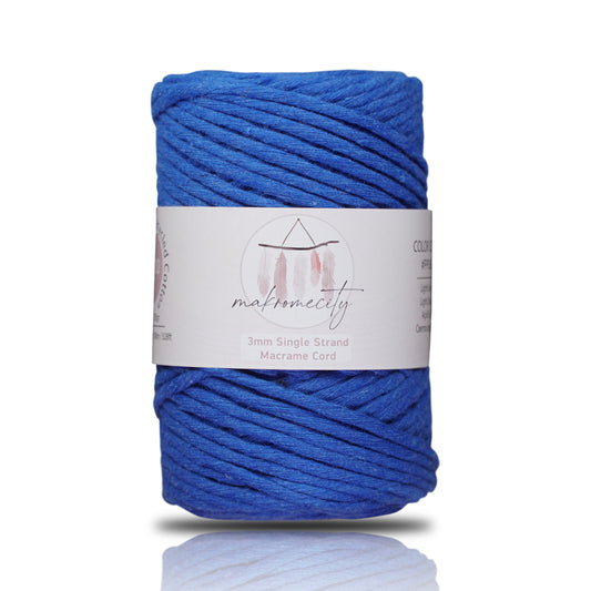 Makramee Garn 3 mm x 100 m Premium Single Twisted Makramee-Schnur – Saxophon Blau 