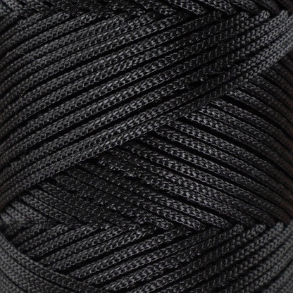 Makramee Garn 2mm x 115m Premium Polyester Macrame Cord - Schwarz