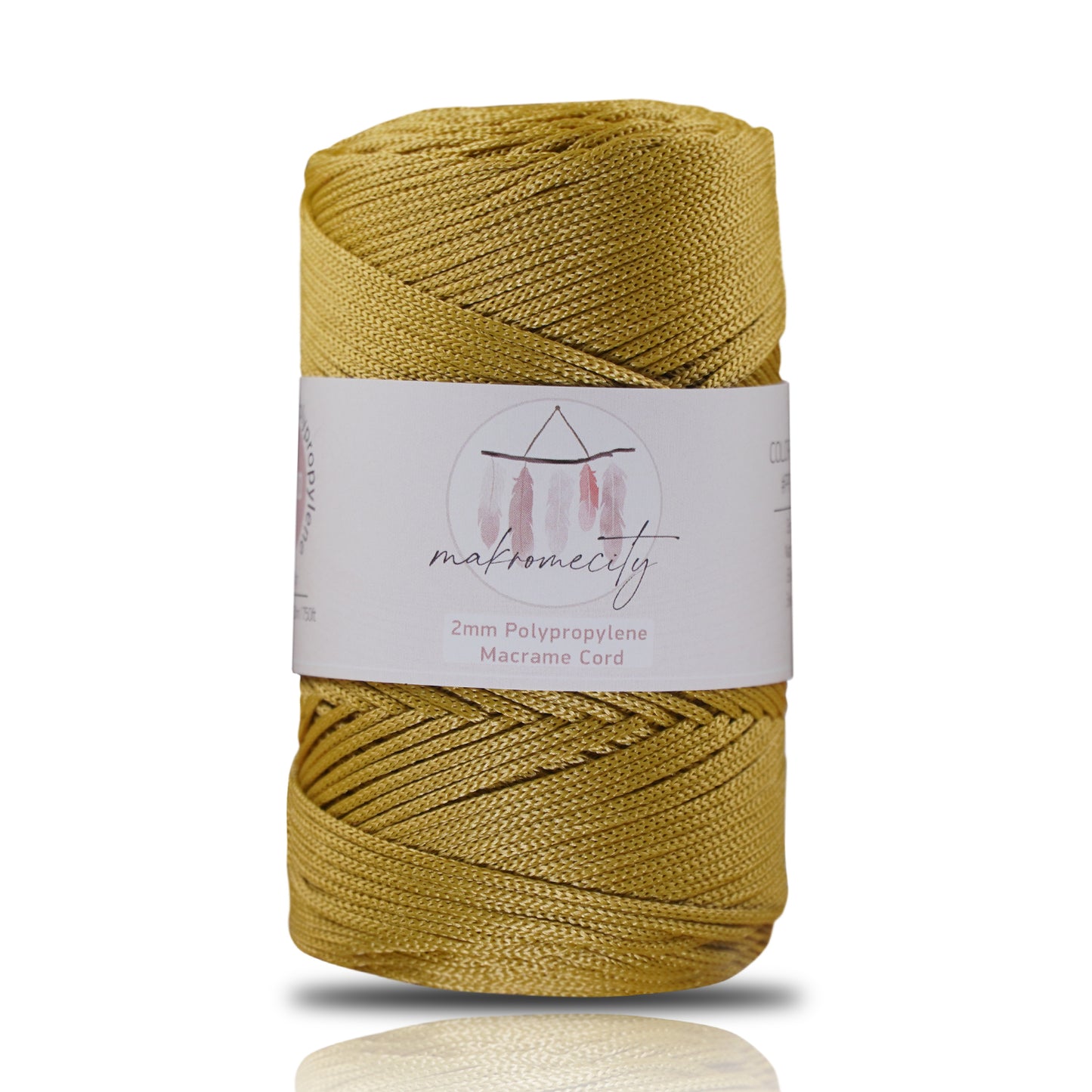 Makramee Garn 2 mm x 230 m Premium-Polyester-Makramee-Schnur – Senf 