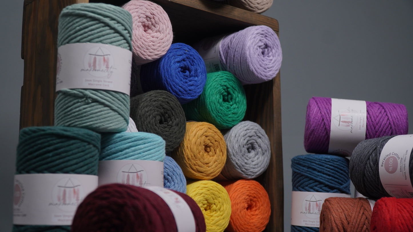 Makramee Garn 3 mm x 100 m Premium Single Twisted Makramee-Schnur – Lila 