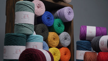 Makramee Garn 3 mm x 100 m Premium Single Twisted Makramee-Schnur – Lila 