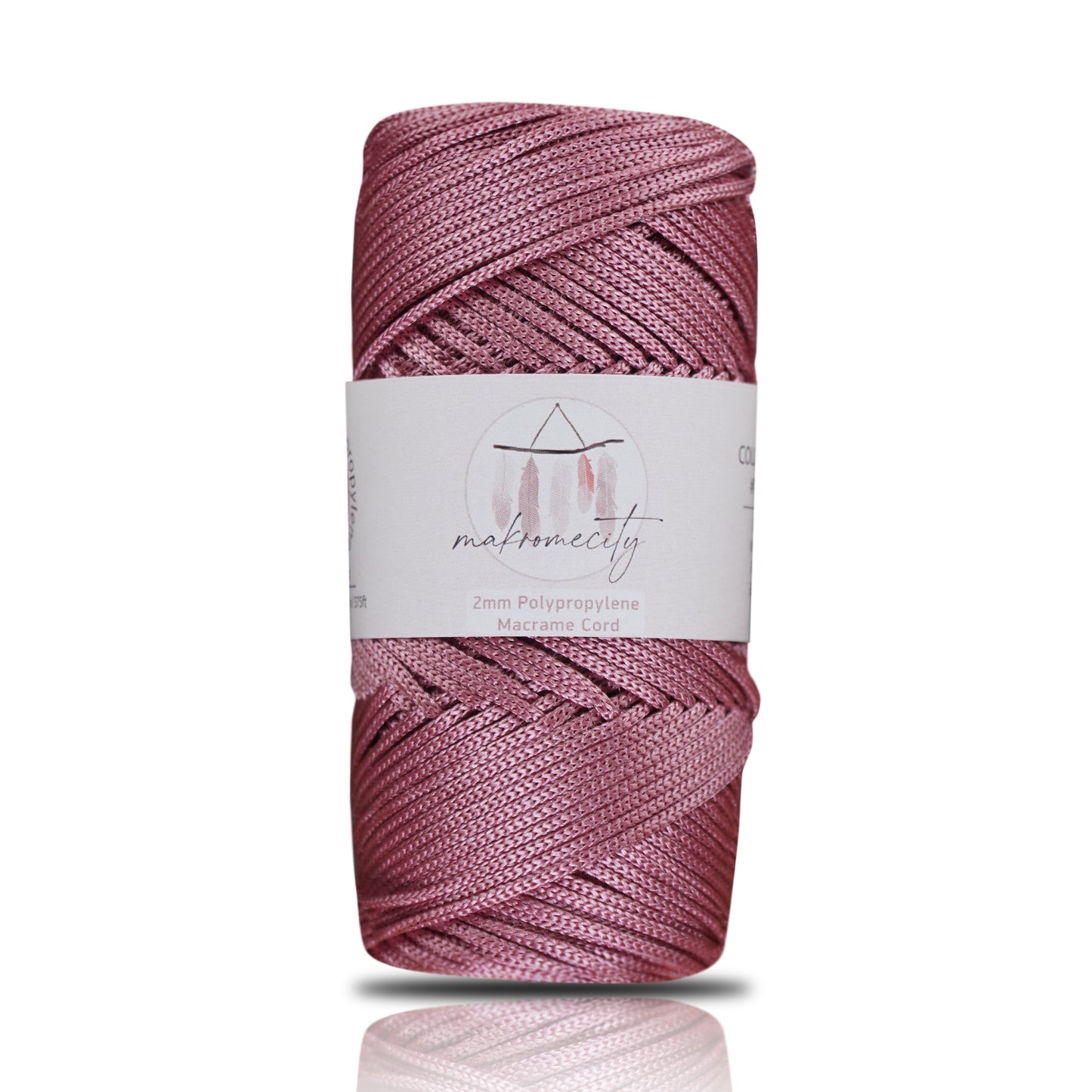Makramee Garn 2mm x 115m Premium Polyester Macrame Cord - Staubige Rose
