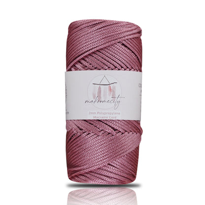 Makramee Garn 2 mm x 115 m Premium-Polyester-Makramee-Kordel – Staubige Rose 