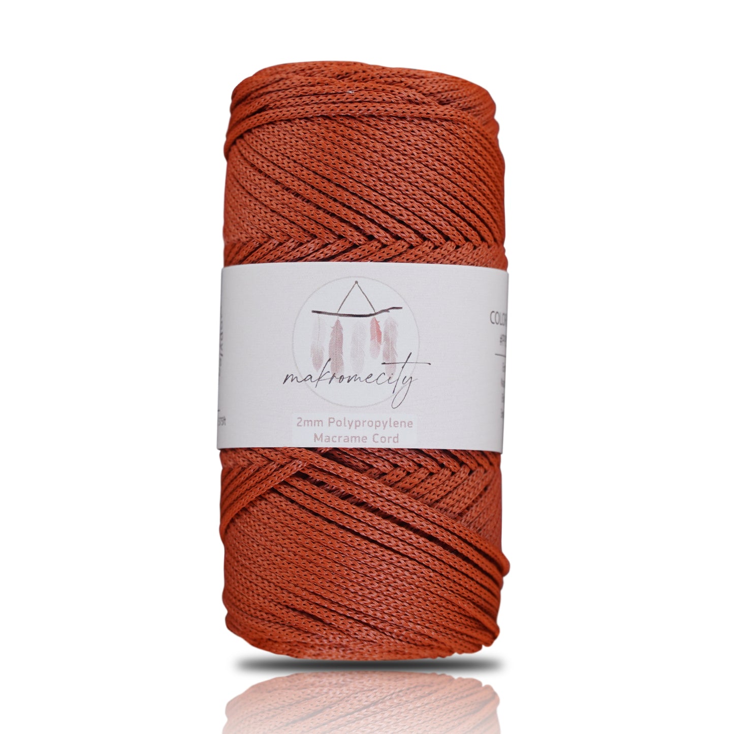 Makramee Garn 2mm x 115m Premium Polyester Macrame Cord - Ziegel