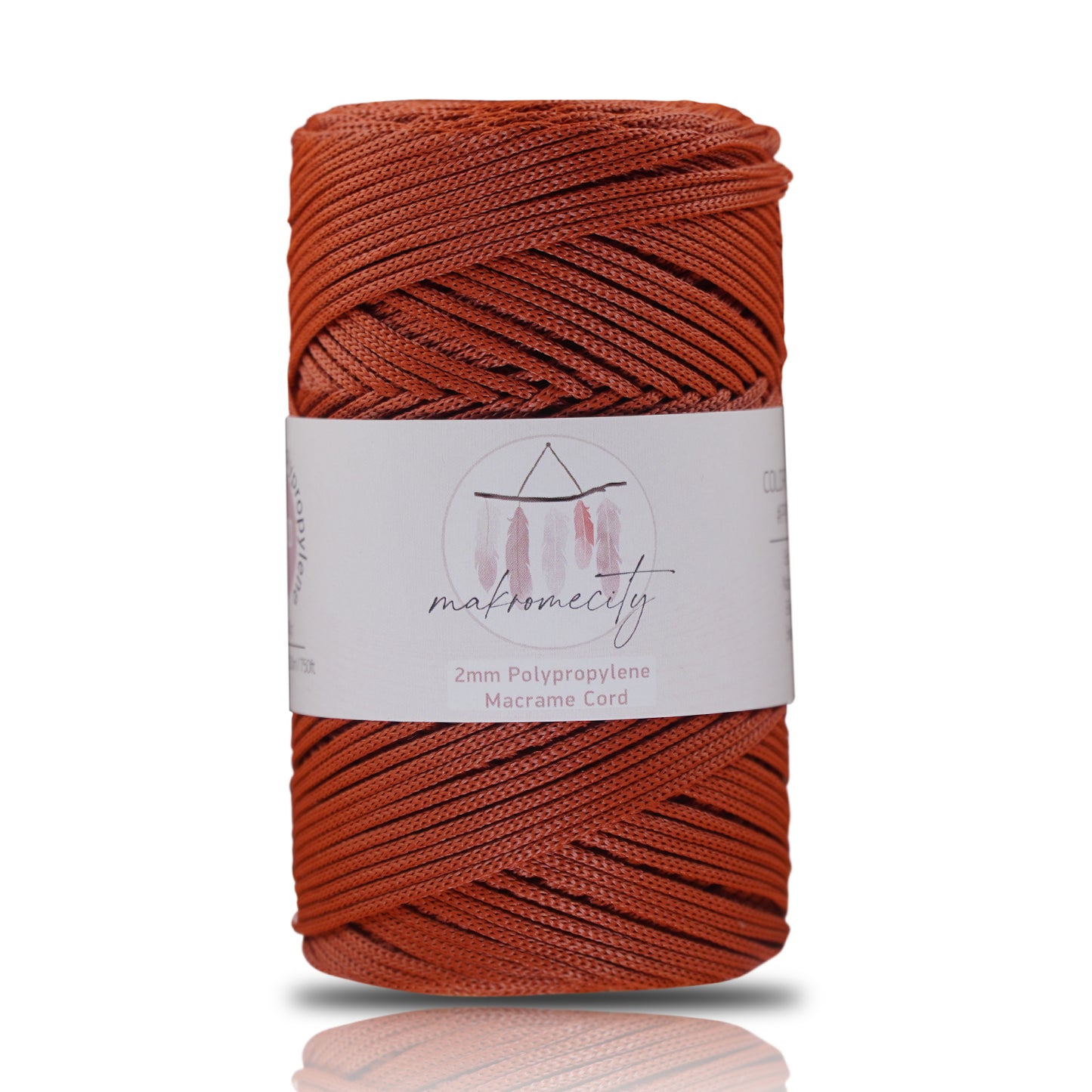 Makramee Garn 2mm x 230m Premium Polyester Macrame Cord - Ziegel