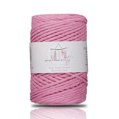 Makramee Garn 3 mm x 100 m Premium Single Twisted Makramee-Kordel – Zuckerrosa 